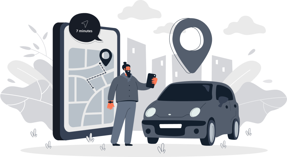 Man standing next to a car